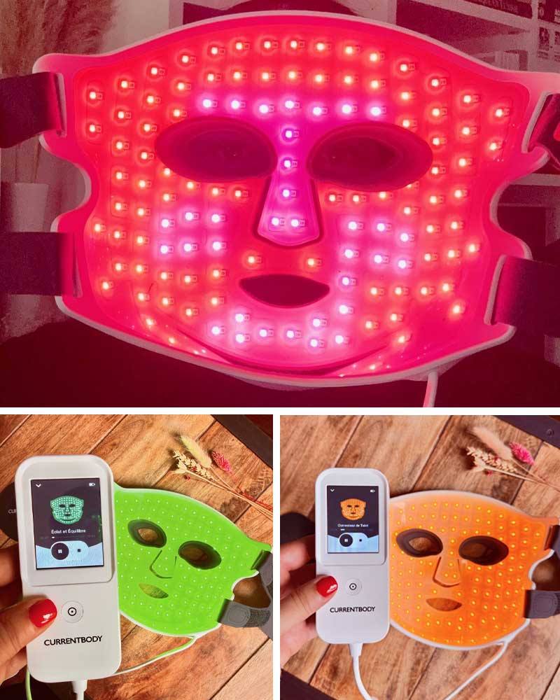 Masque LED CurrentBody Série 3 allumé avec différentes lumières